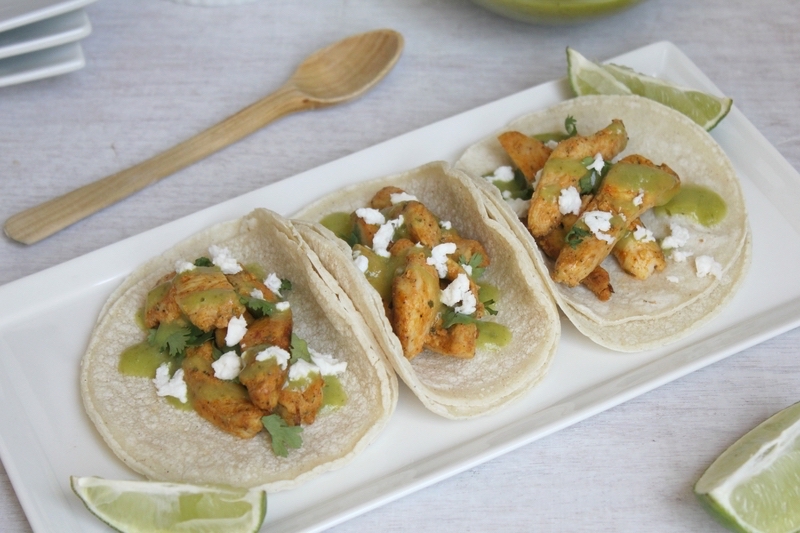Pollo verde tacos (A-)