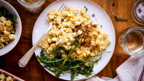 Caramelised Onion and Goat's Cheese Pasta Bake