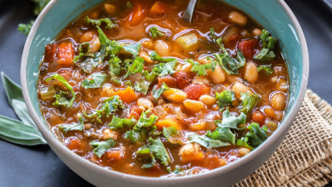Instant Pot White Bean, Tomato & Kale Soup