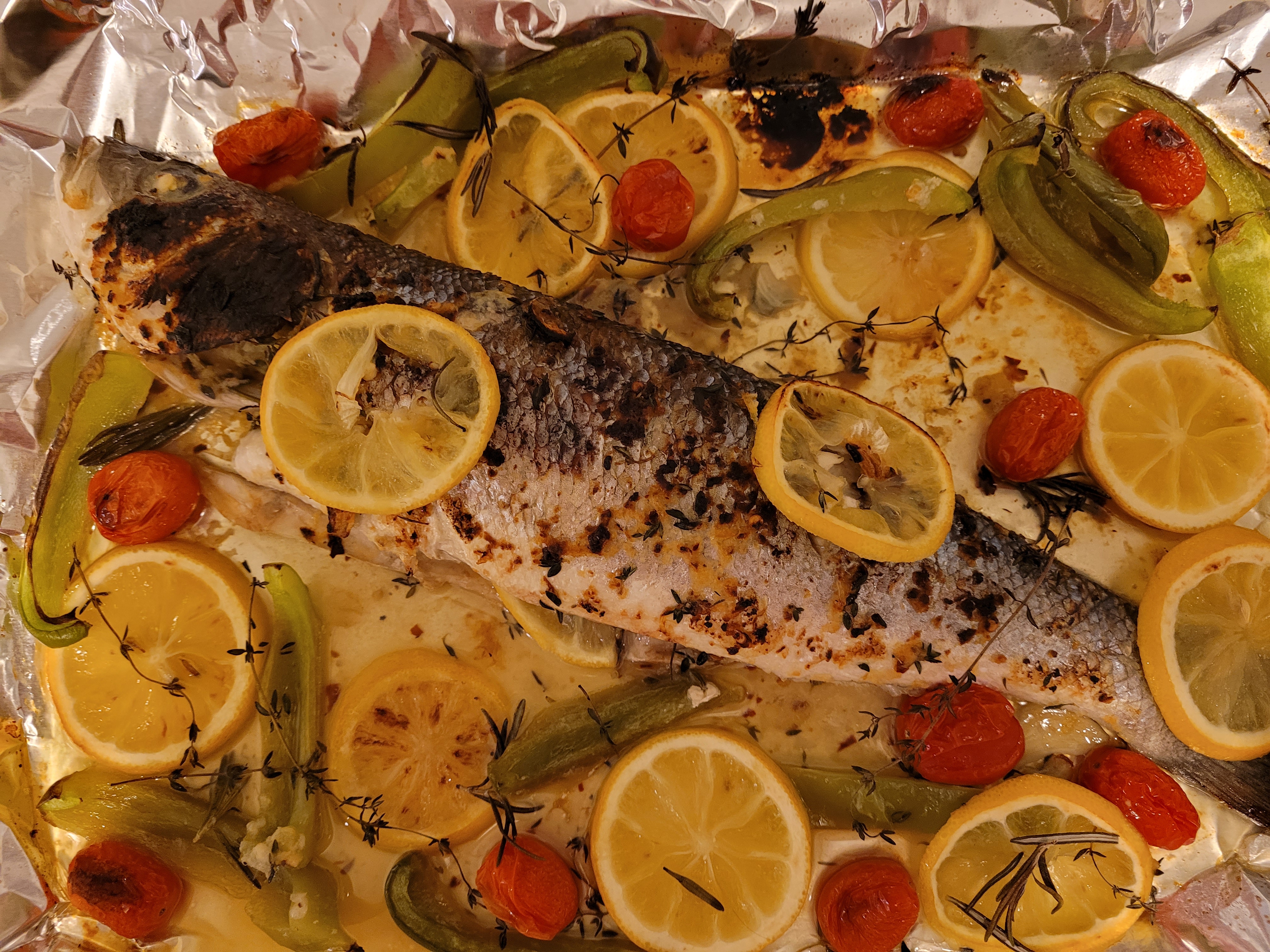 Whole Roasted Fish with Lemon, Thyme, and Rosemary