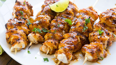 Chipotle Honey Chicken Skewers