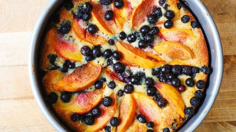 Peach and Blueberry Greek Yogurt Cake