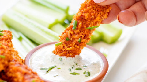 Air Fryer Buffalo Tempeh