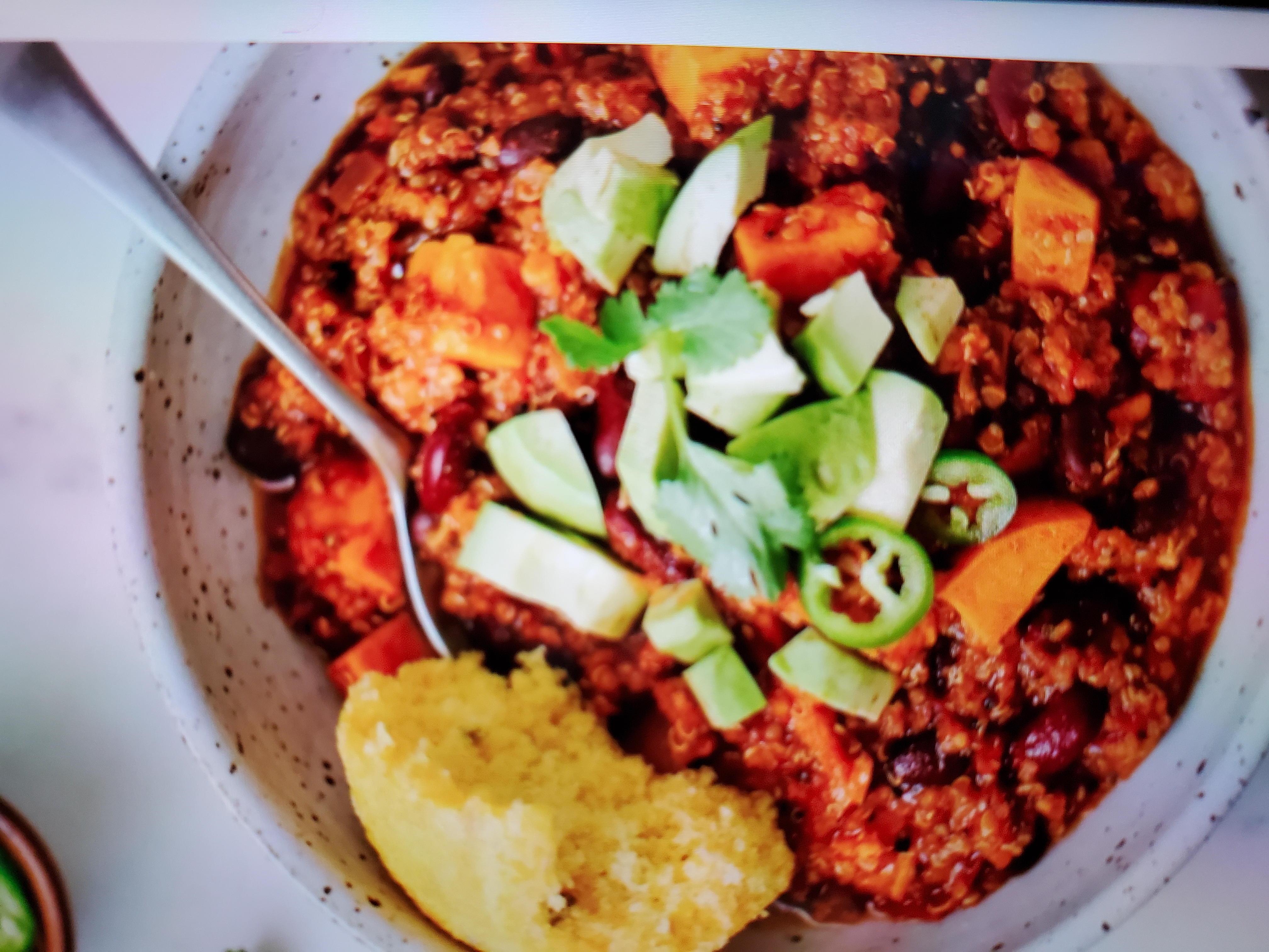 Sweet potato quinoa chili 