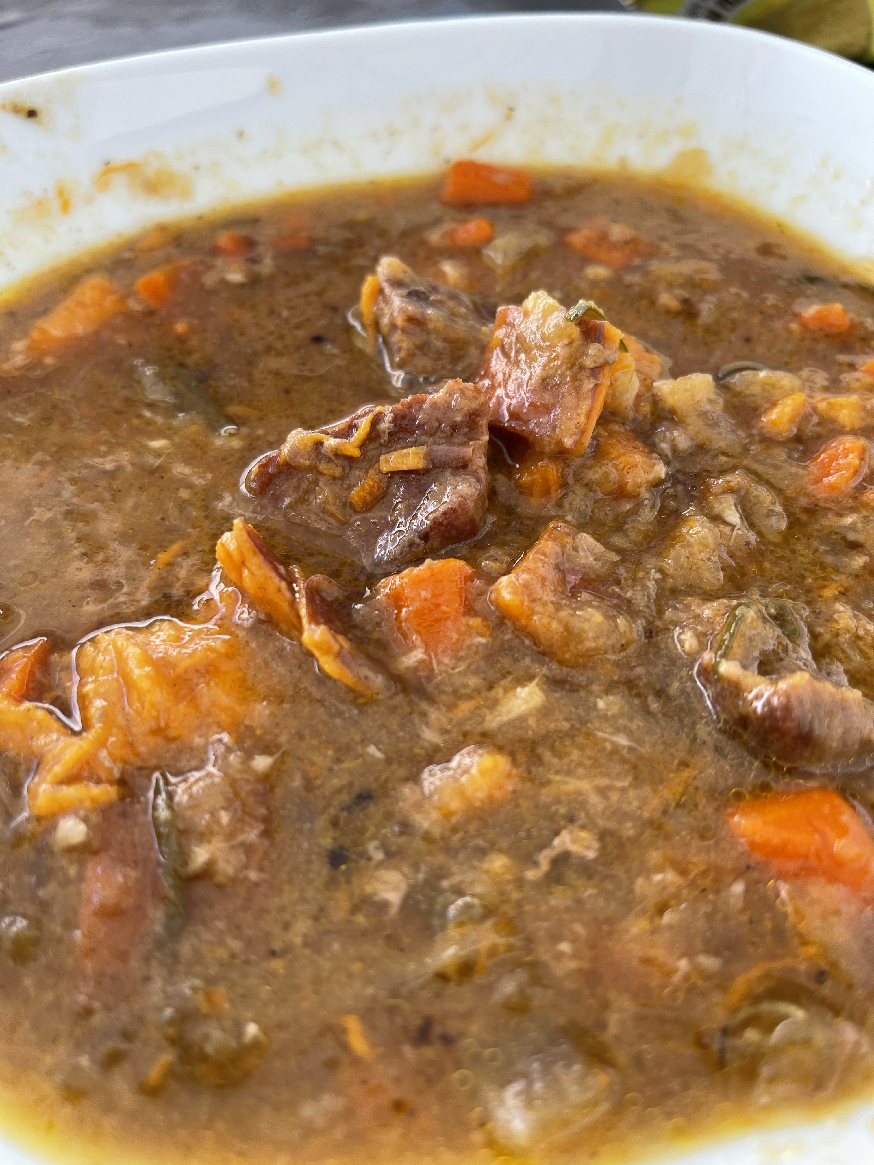 Sweet Potato and Beef Stew with Vegan Option