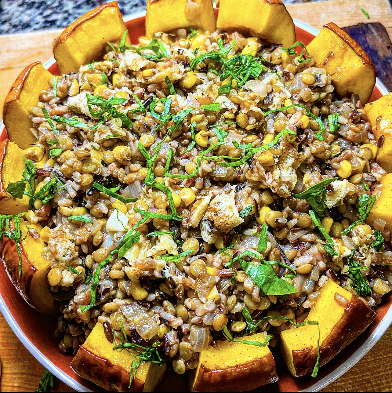 Stuffed Roasted Vegetarian Pumpkin 