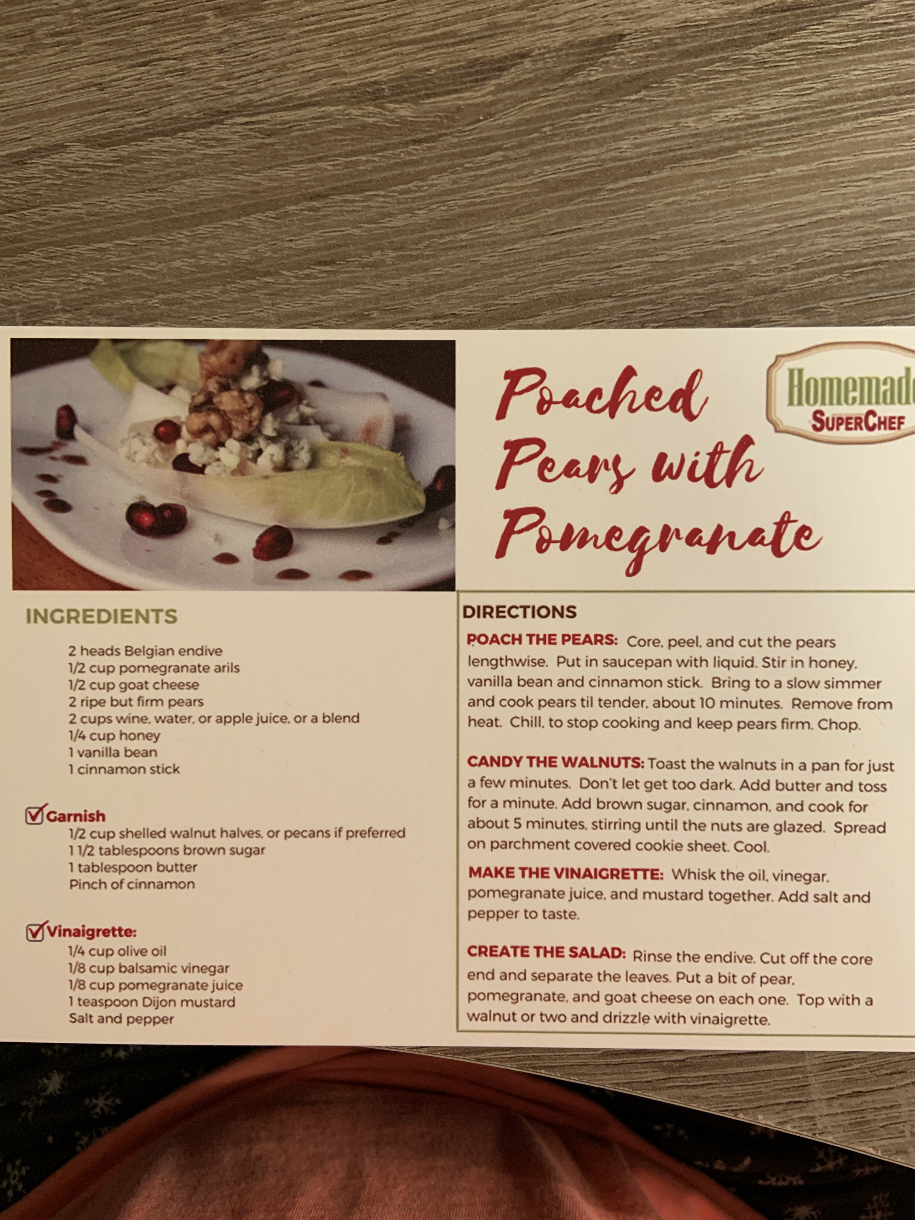 Poached Pears w/ Pomegranate