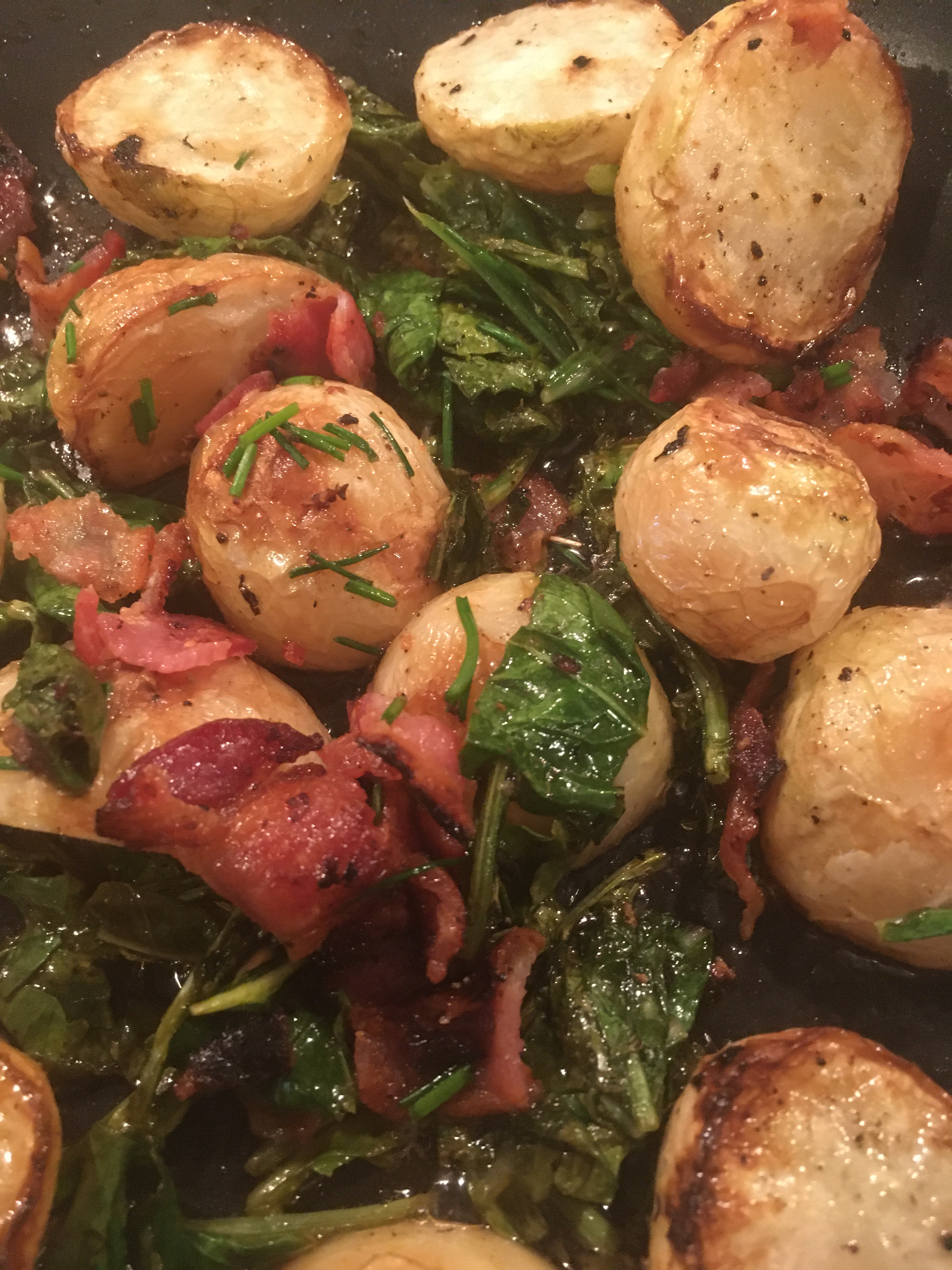 Roasted Turnips with Wilted  Greens