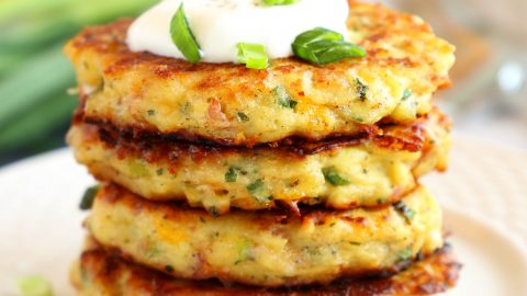 Cheesy Leftover Mashed Potato Pancakes