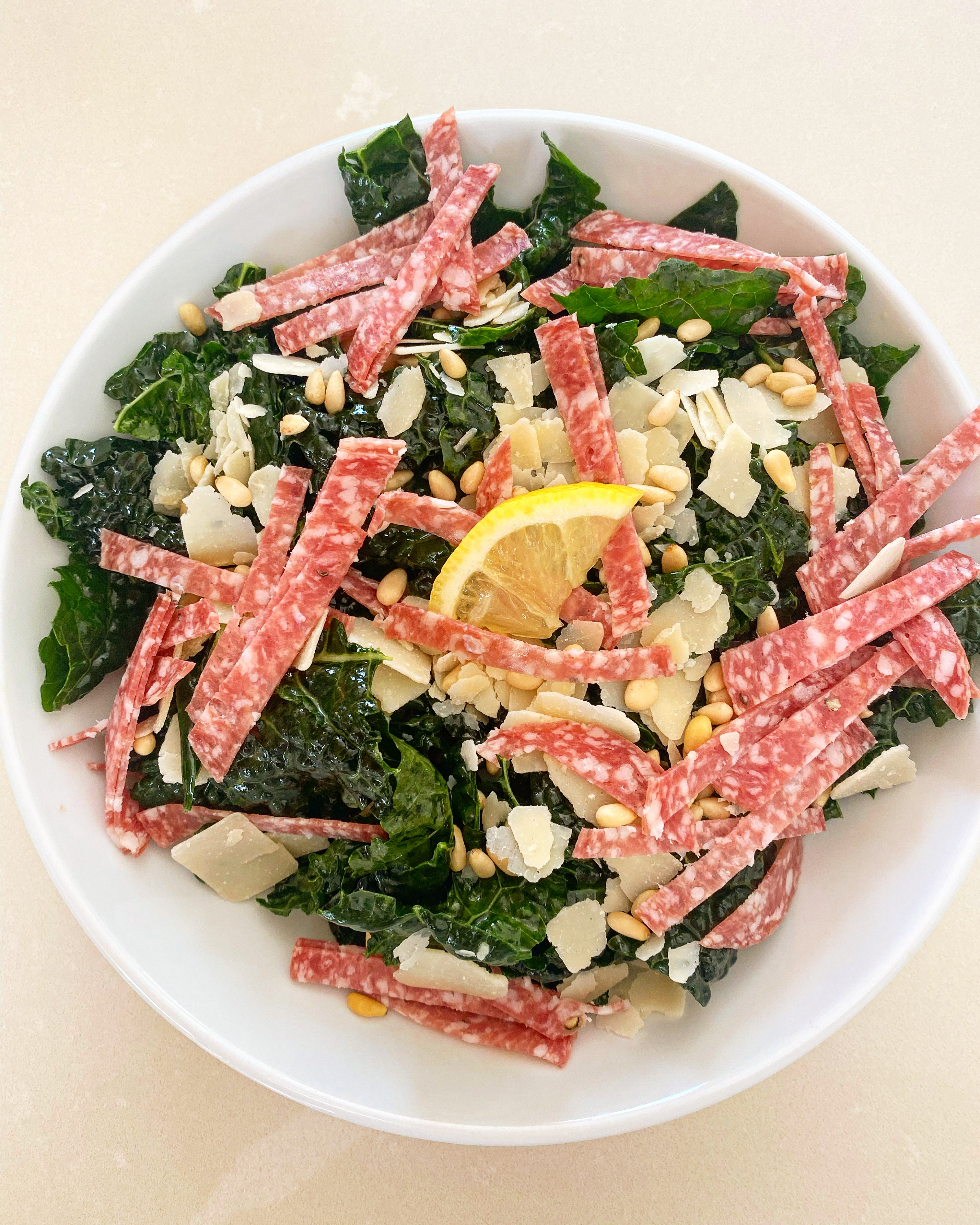 Lemony massaged kale salad 