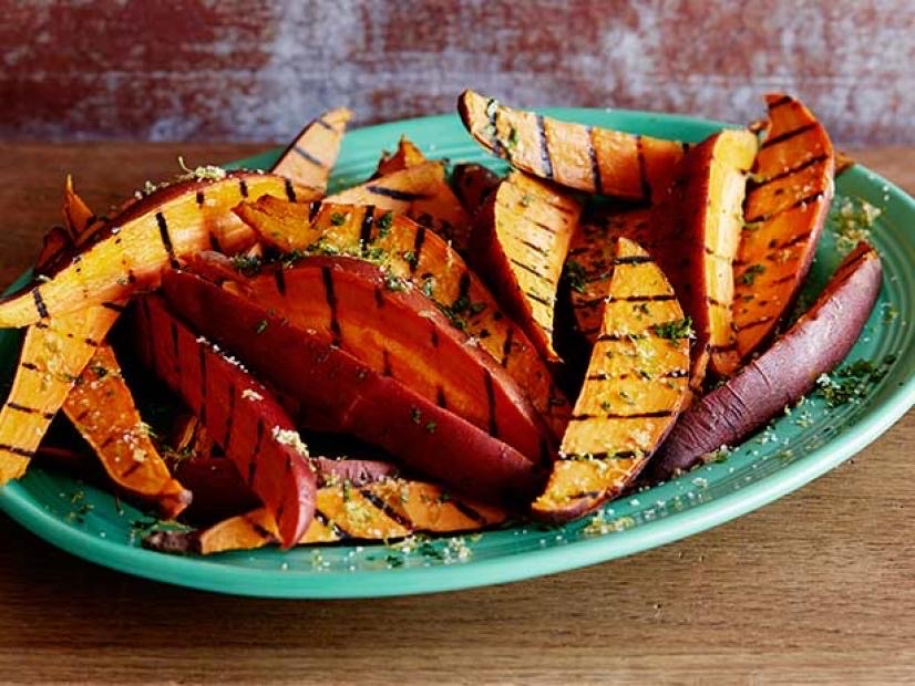 Garlic and Herb Grilled Sweet Potato Fries
