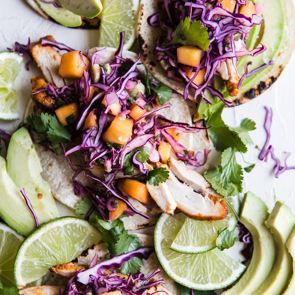 Chicken Street Tacos With Mango Slaw