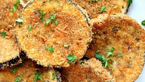 Garlic Parmesan Baked Eggplant Recipe