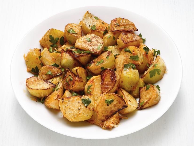 Roasted Kohlrabi with Parmesean