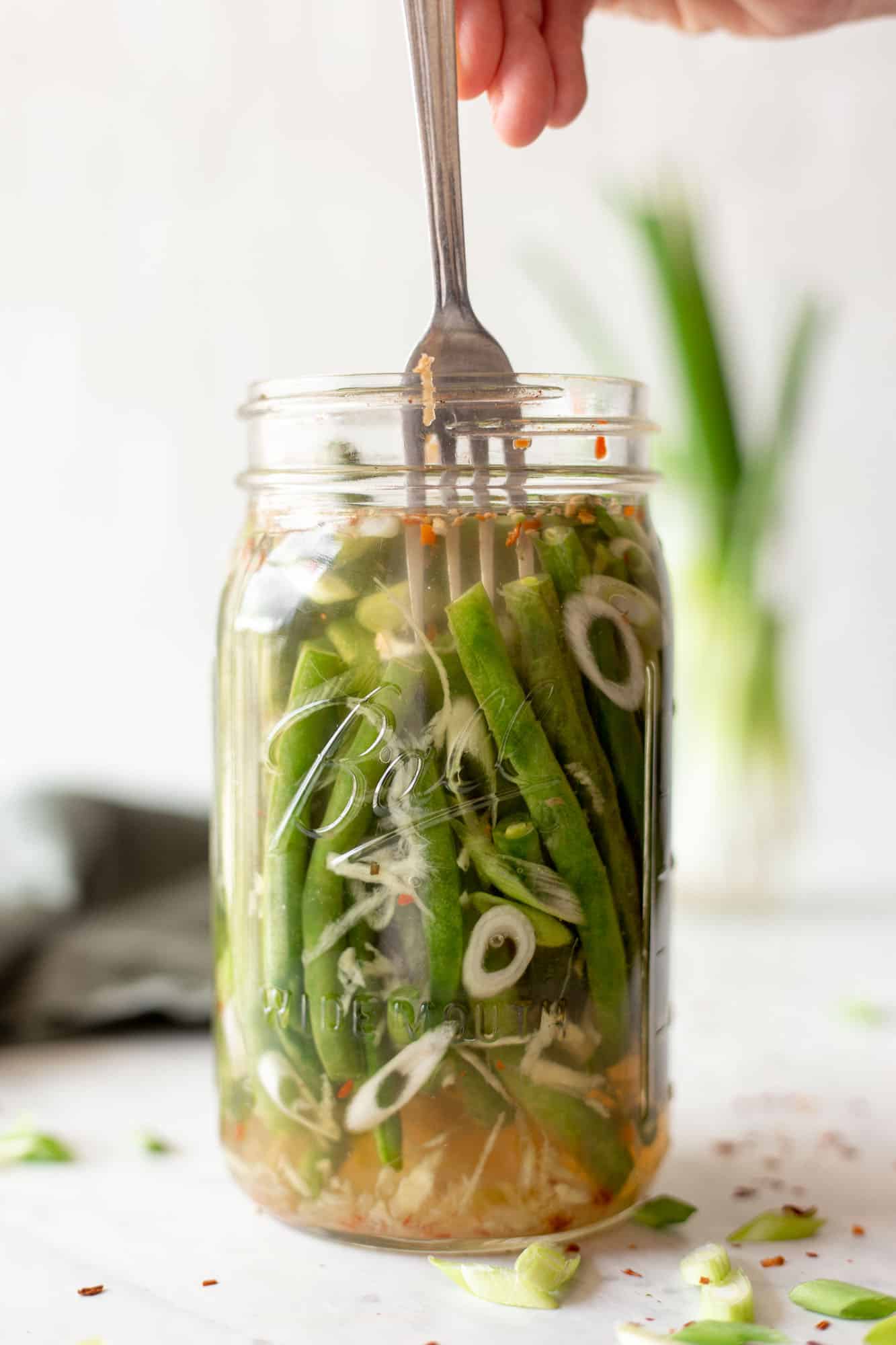 The Best Lacto-Fermented Green Beans with Ginger and Scallions