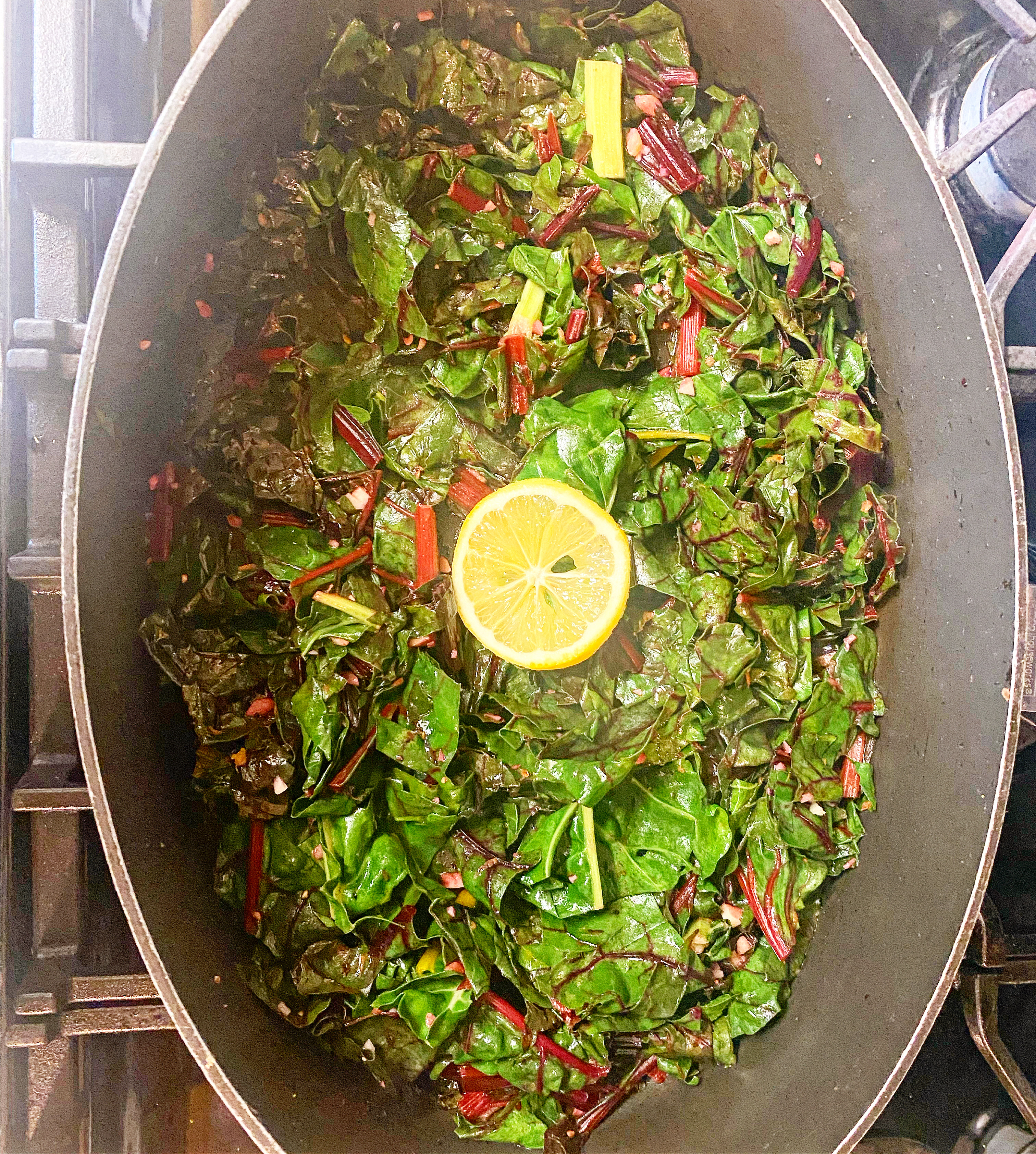 Simple Sautéed Chard and Beet greens 