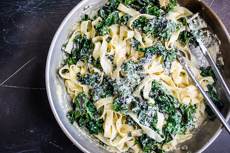 Creamy Tagliatelle and Kale