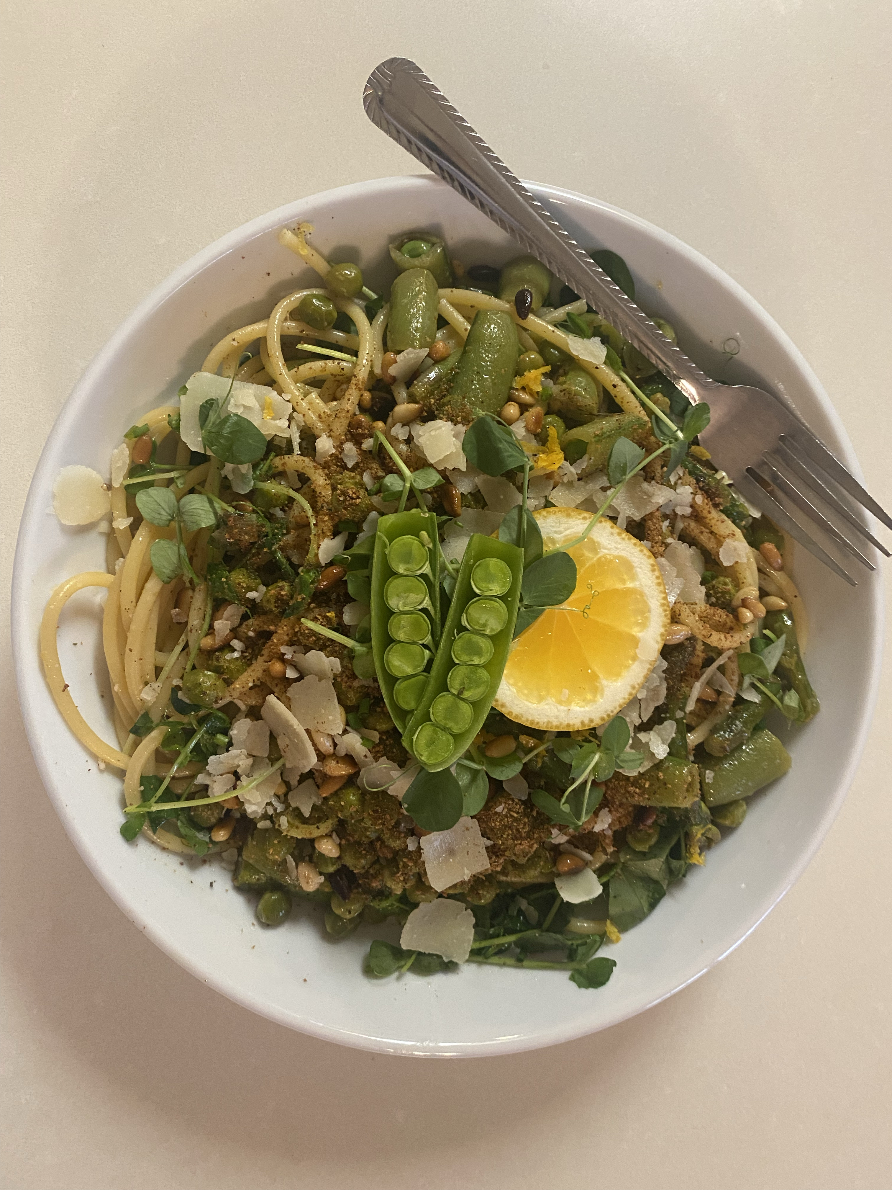 Spring Veggie Bucatini