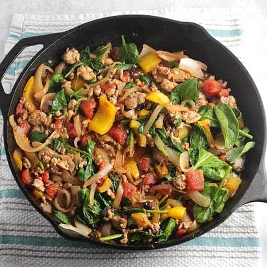 Greek Style Ground Turkey Skillet