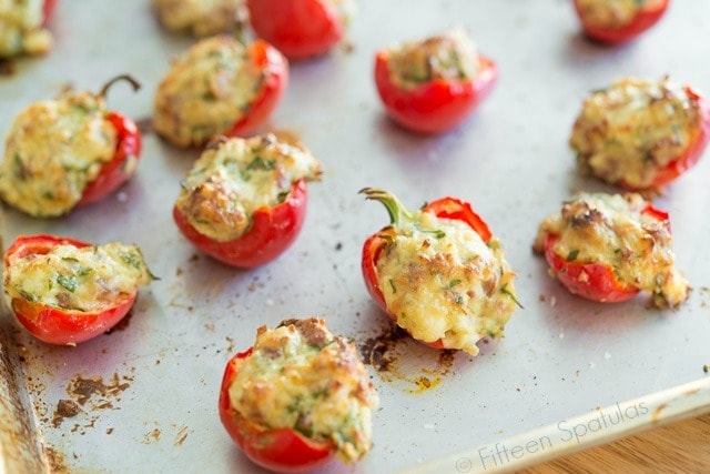 Stuffed Hot Cherry Pepper Poppers