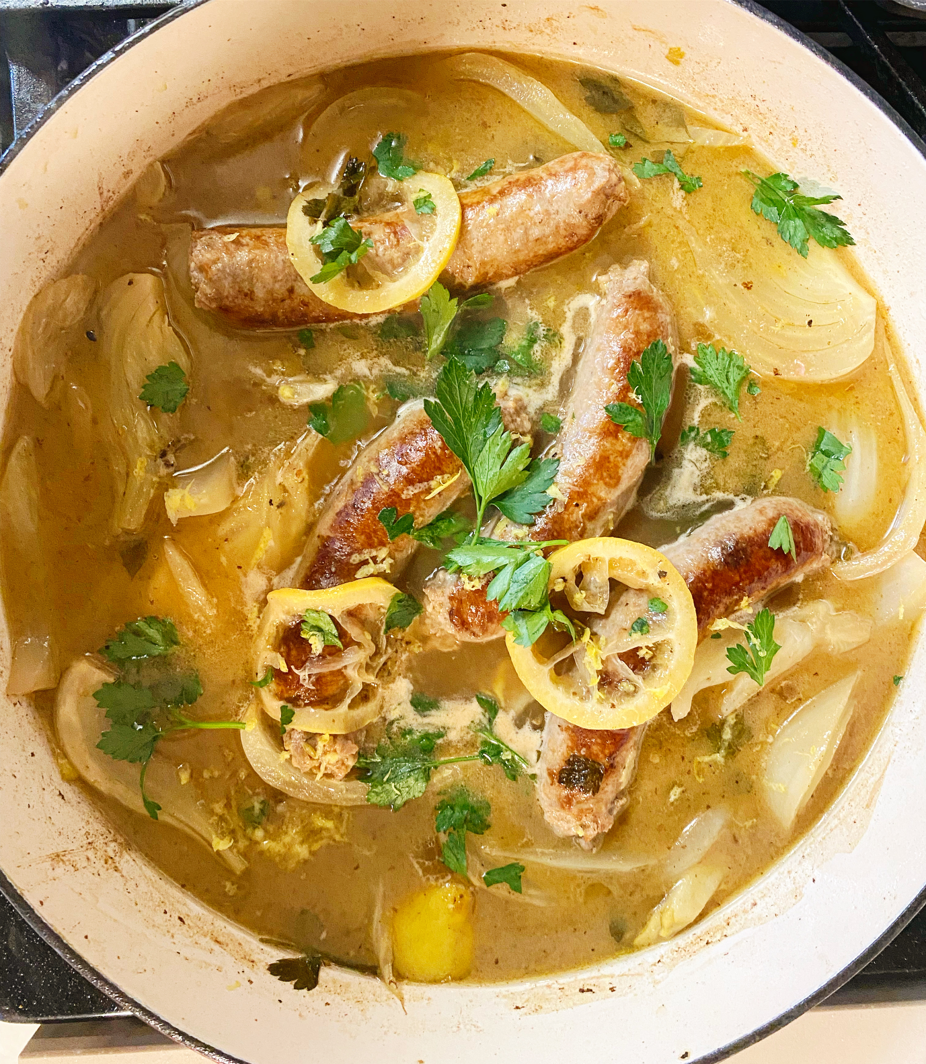 Braised Sausage and Fennel 