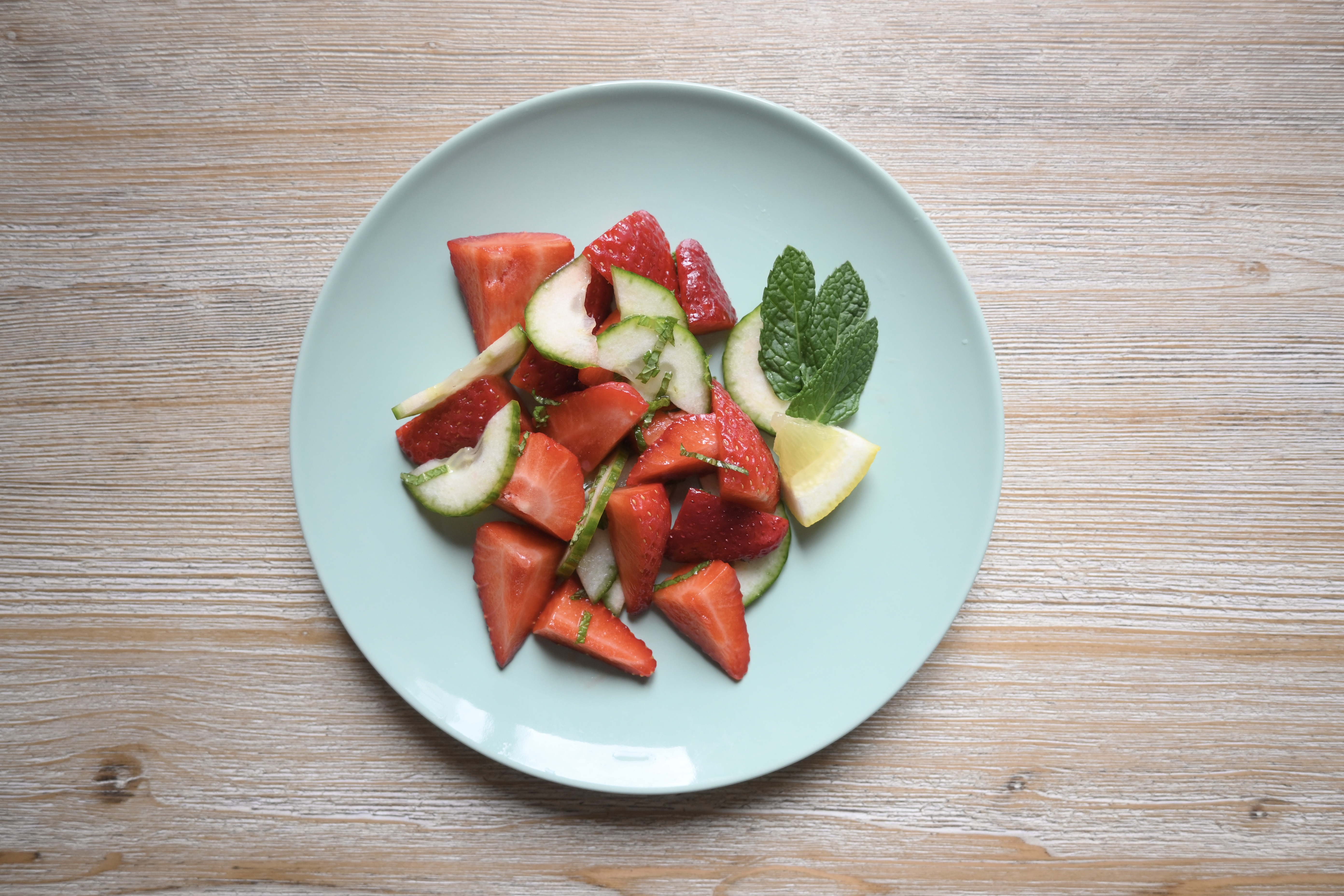 Strawberry Cucumber Mint Salad