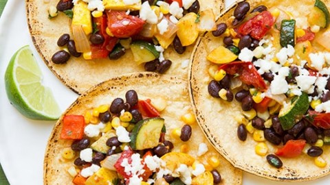Roasted Veggie and Black Bean Tacos