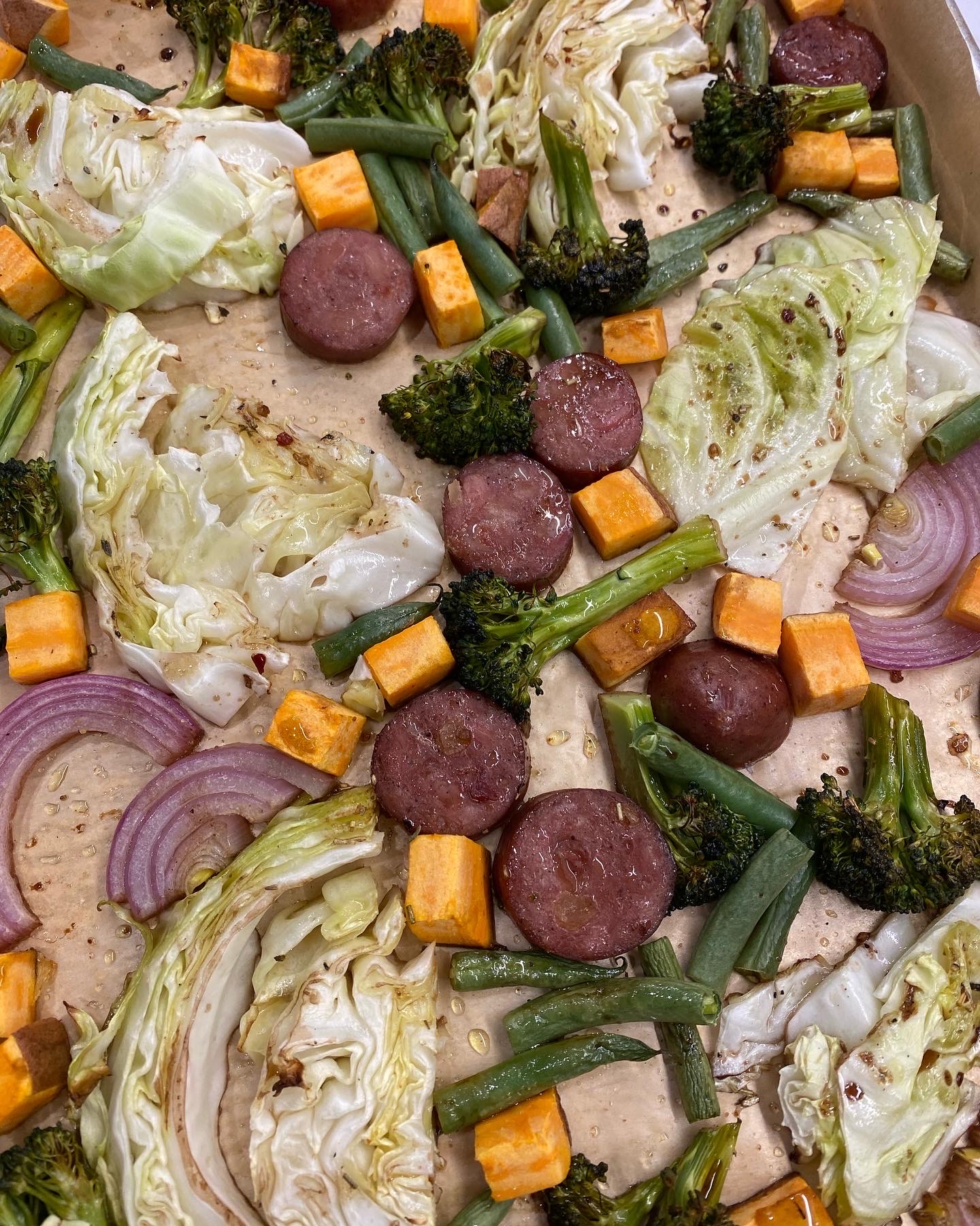 5-Step Sheet Pan Sausage and Veggies