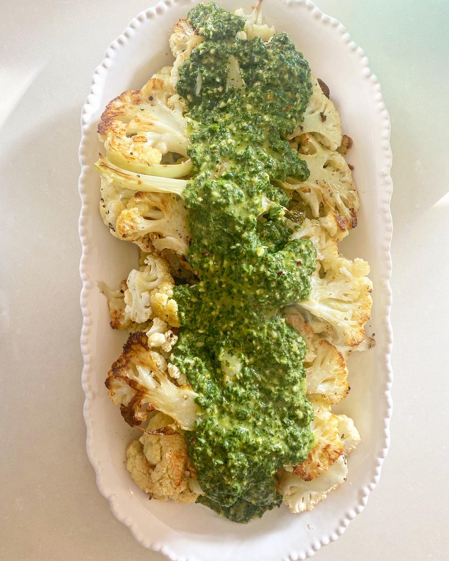 Cauliflower Steaks with Chimichurri Sauce