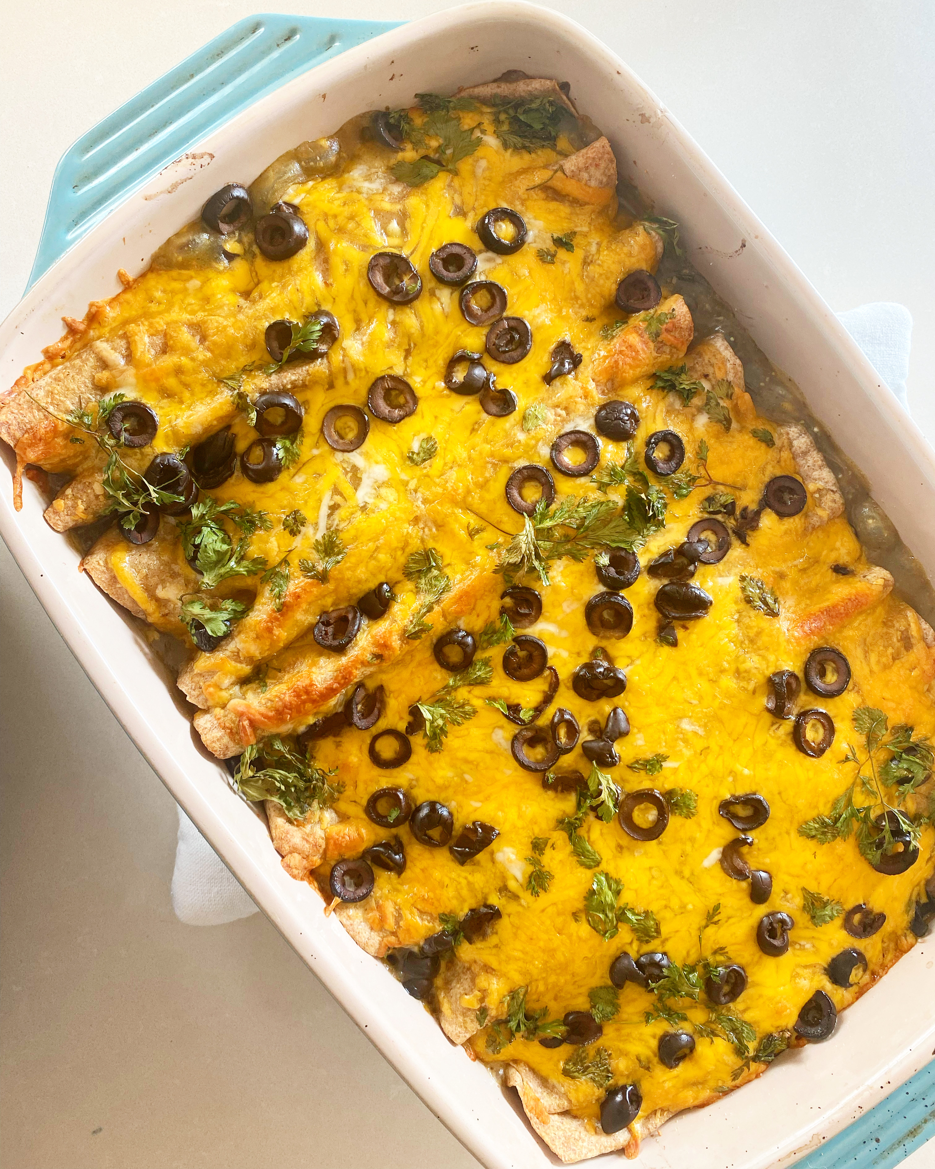 Chicken and Spinach Green Enchiladas