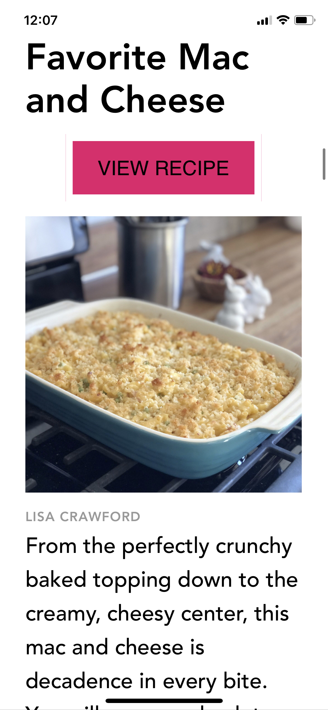 Chuck's Favorite Mac and Cheese