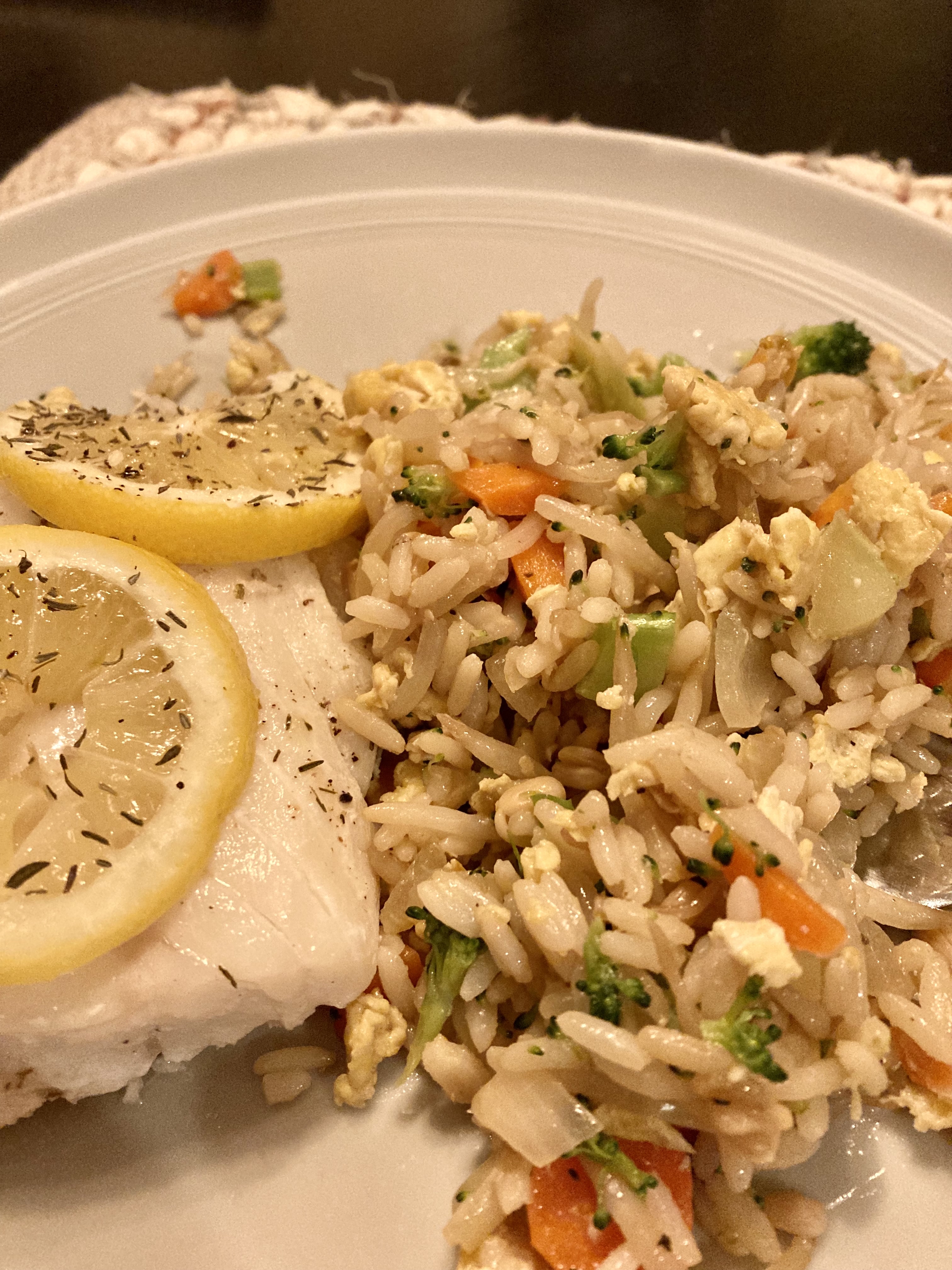Lemony Fish and Fried Rice