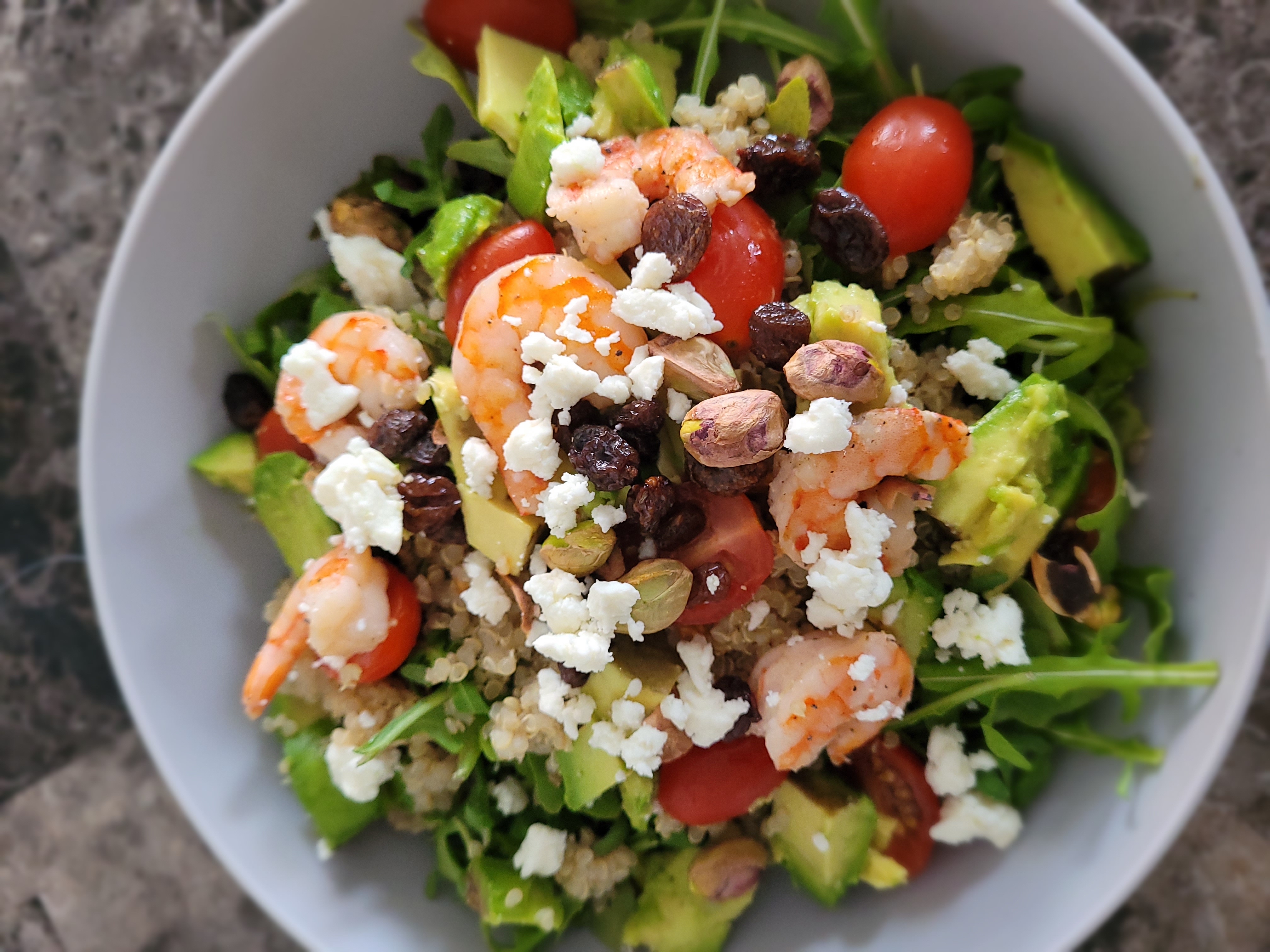 Shrimp Quinoa and Arugula Salad