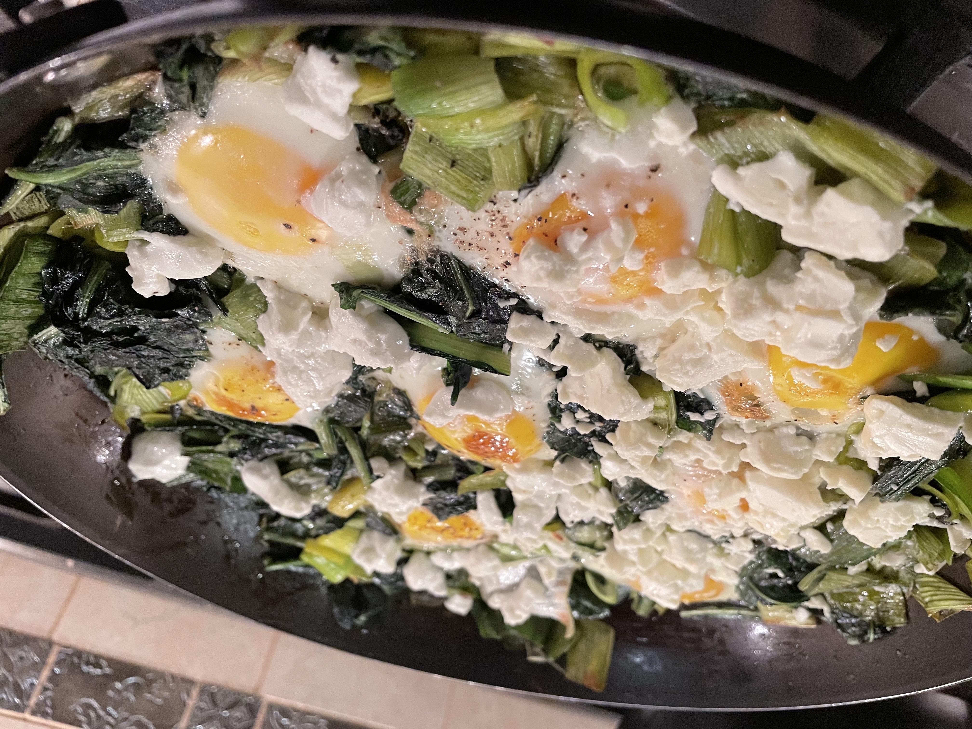 Sautéed Dandelion Greens with Eggs