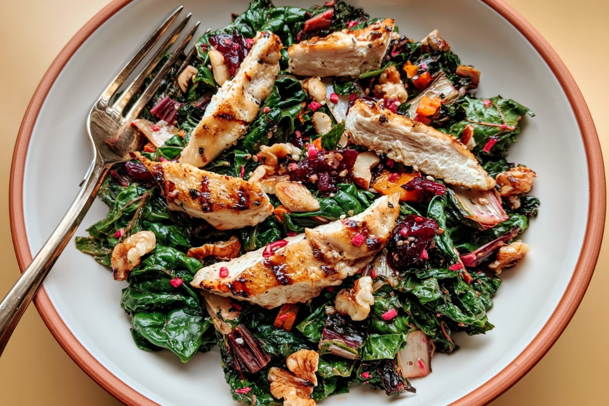 Warm Chicken and Swiss Chard Salad