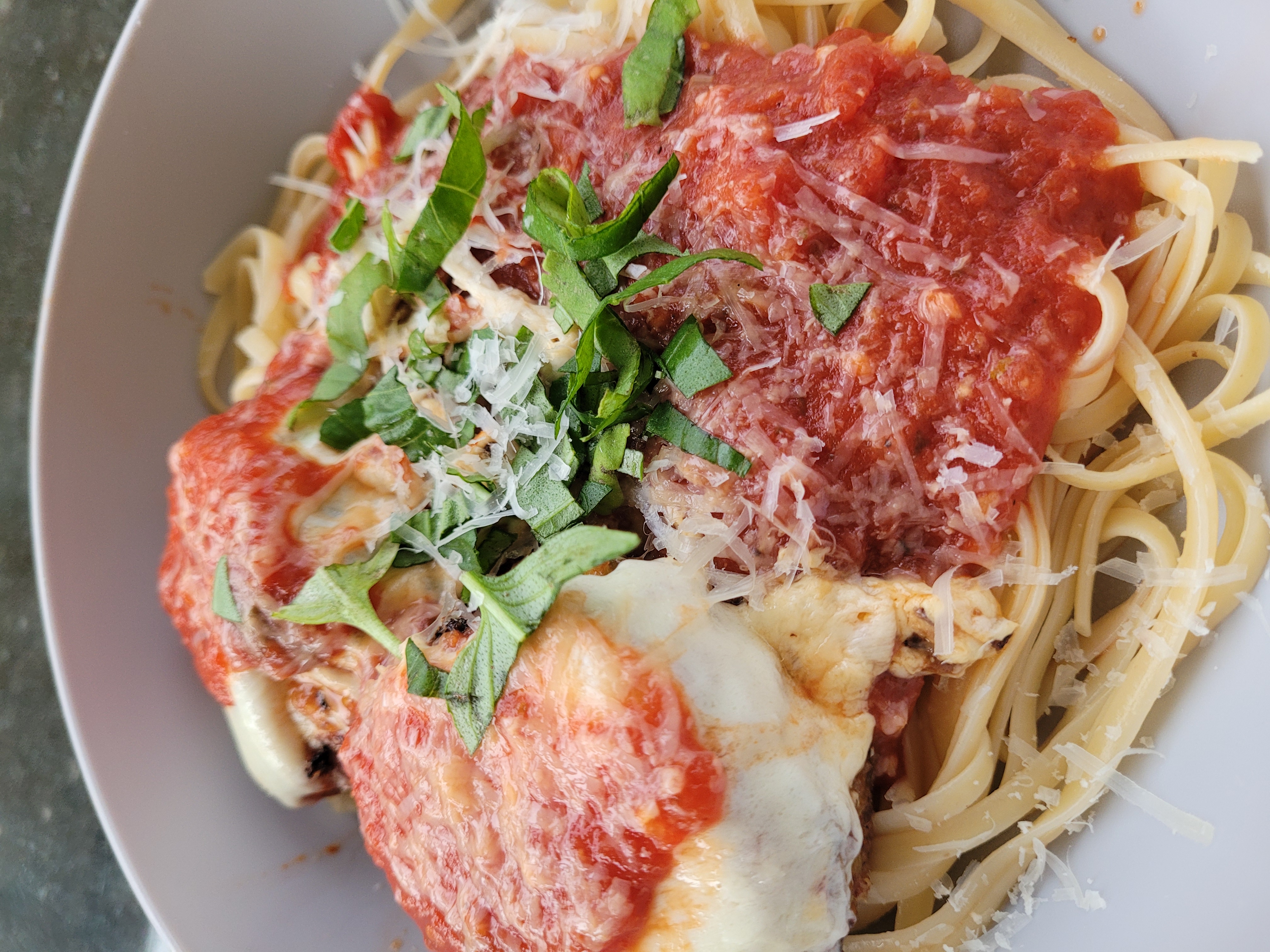 Eggplant Parm with Spaghetti 