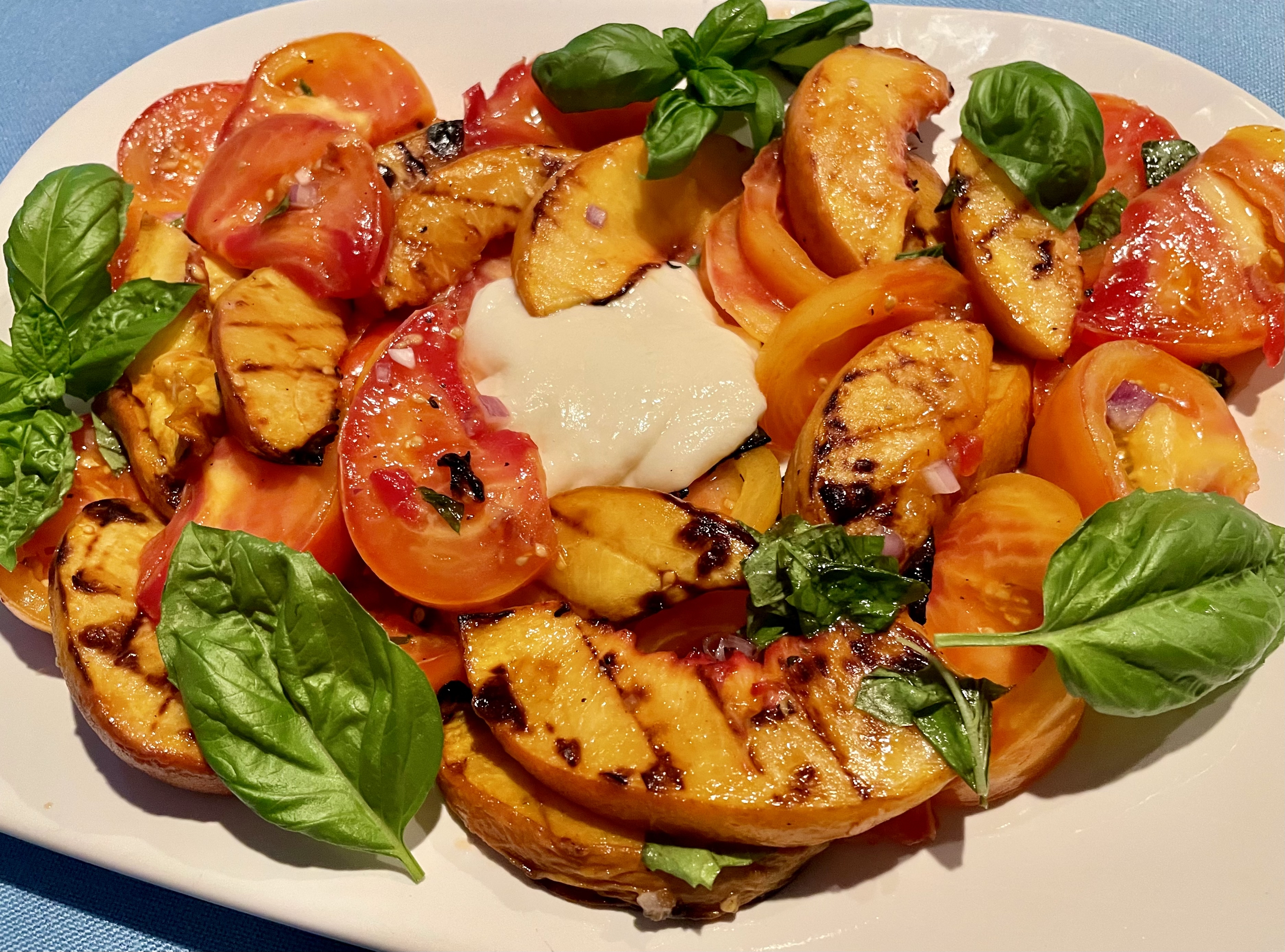 Grilled Peach and Tomato Salad 