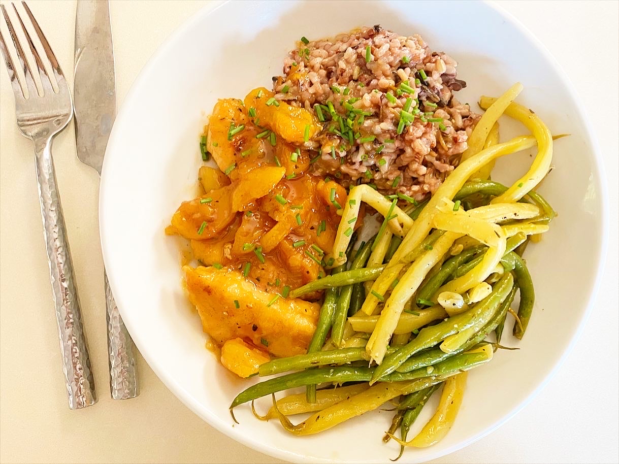 Apricot Chicken with String Beans
