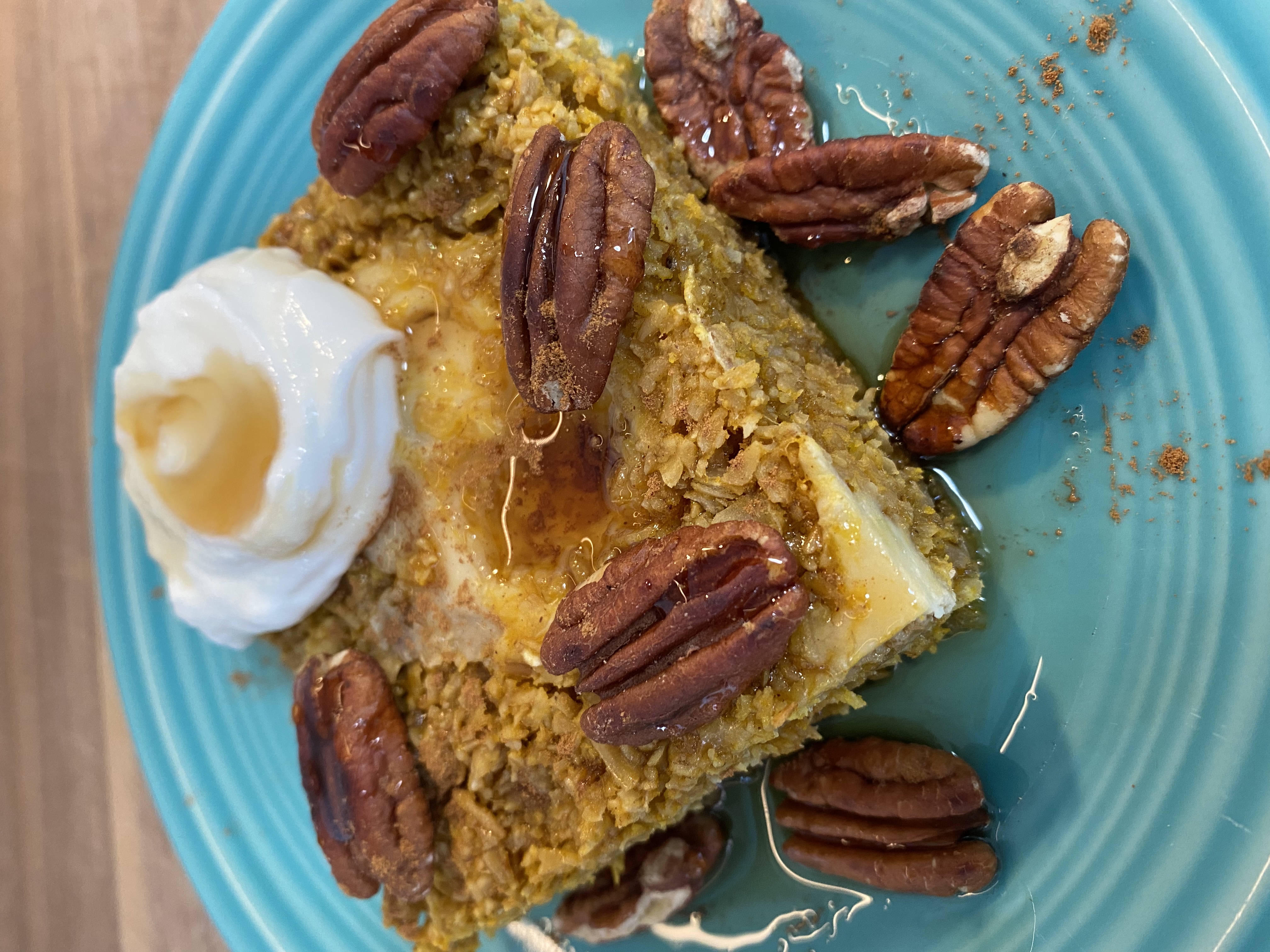 Pumpkin Spice Cheesecake Oat Bake
