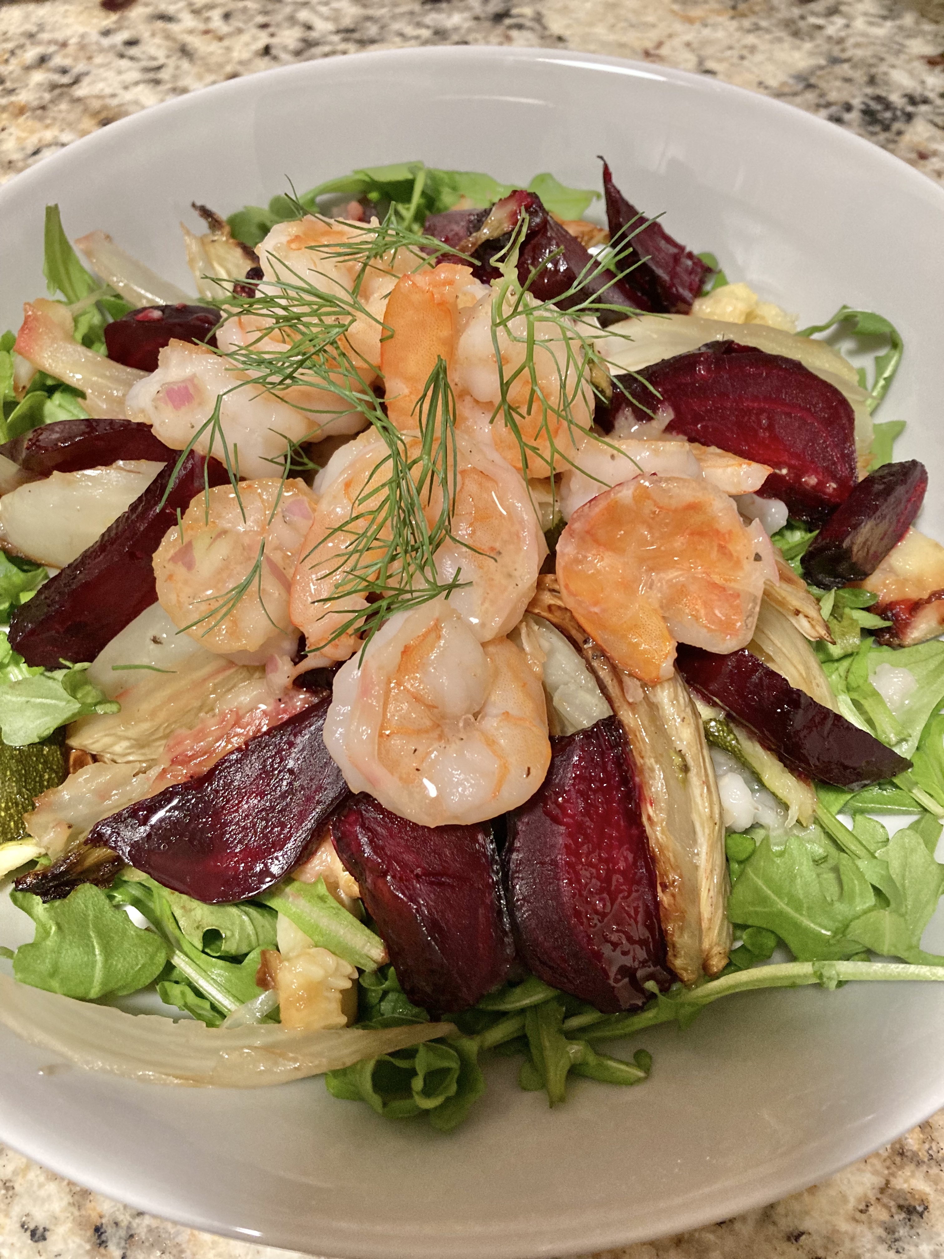 Roasted Beet, Fennel & Shrimp Salad