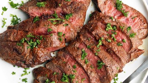 Grilled Flat Iron Steak with Chimichurri 