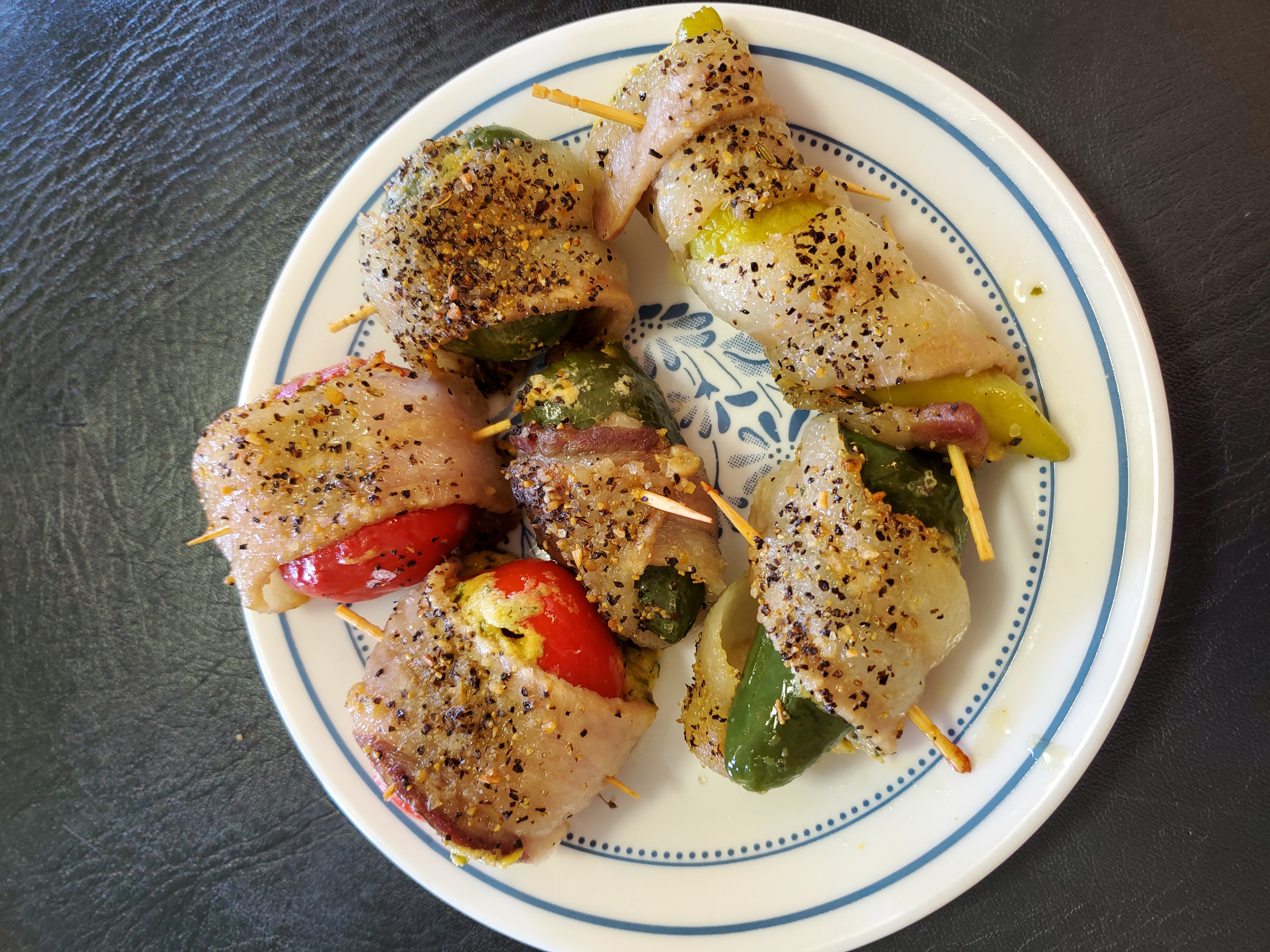 Bacon Wrapped Stuffed Hot Peppers 