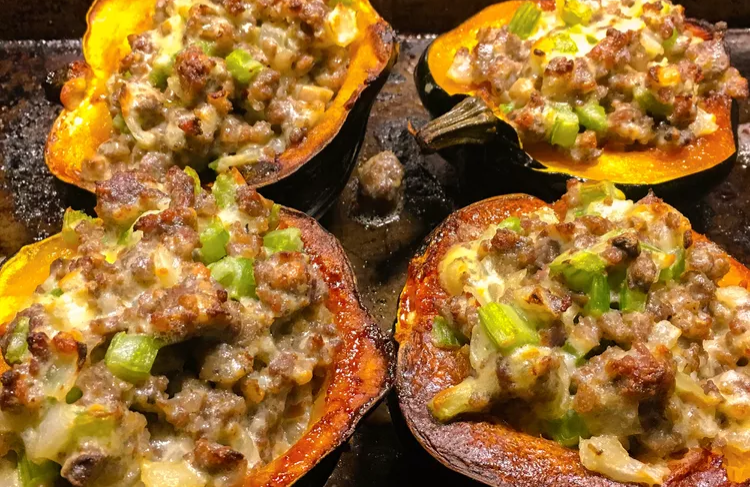 Sausage Stuffed Acorn Squash