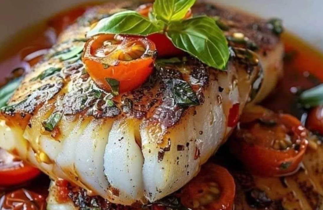 Pan-Seared Mediterranean Cod in Tomato Basil Sauce