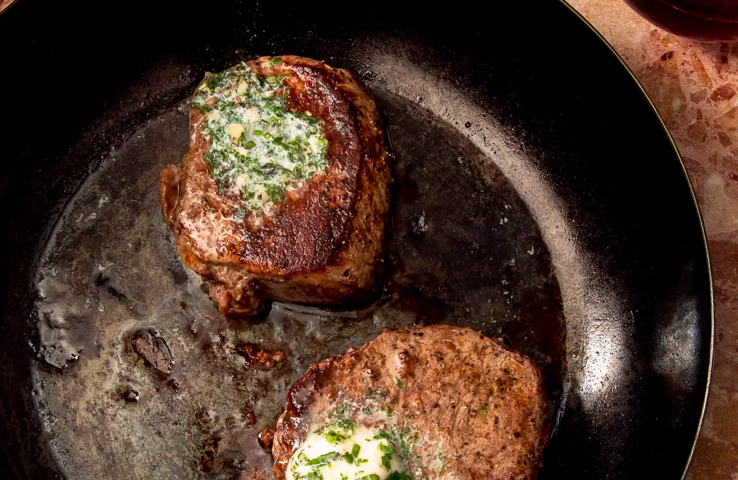 Pan Seared Bison Tenderloin with Herbed Butter