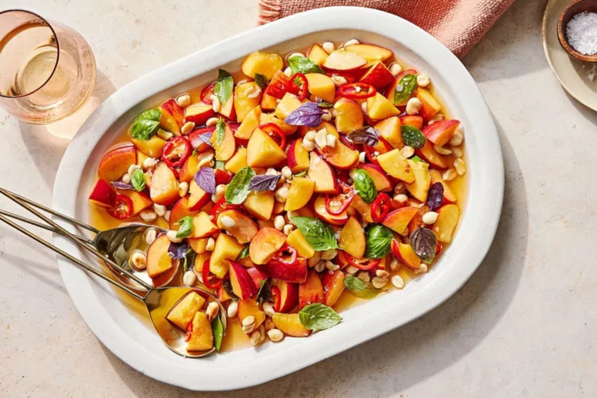 Peach Salad with Peanuts and Chile