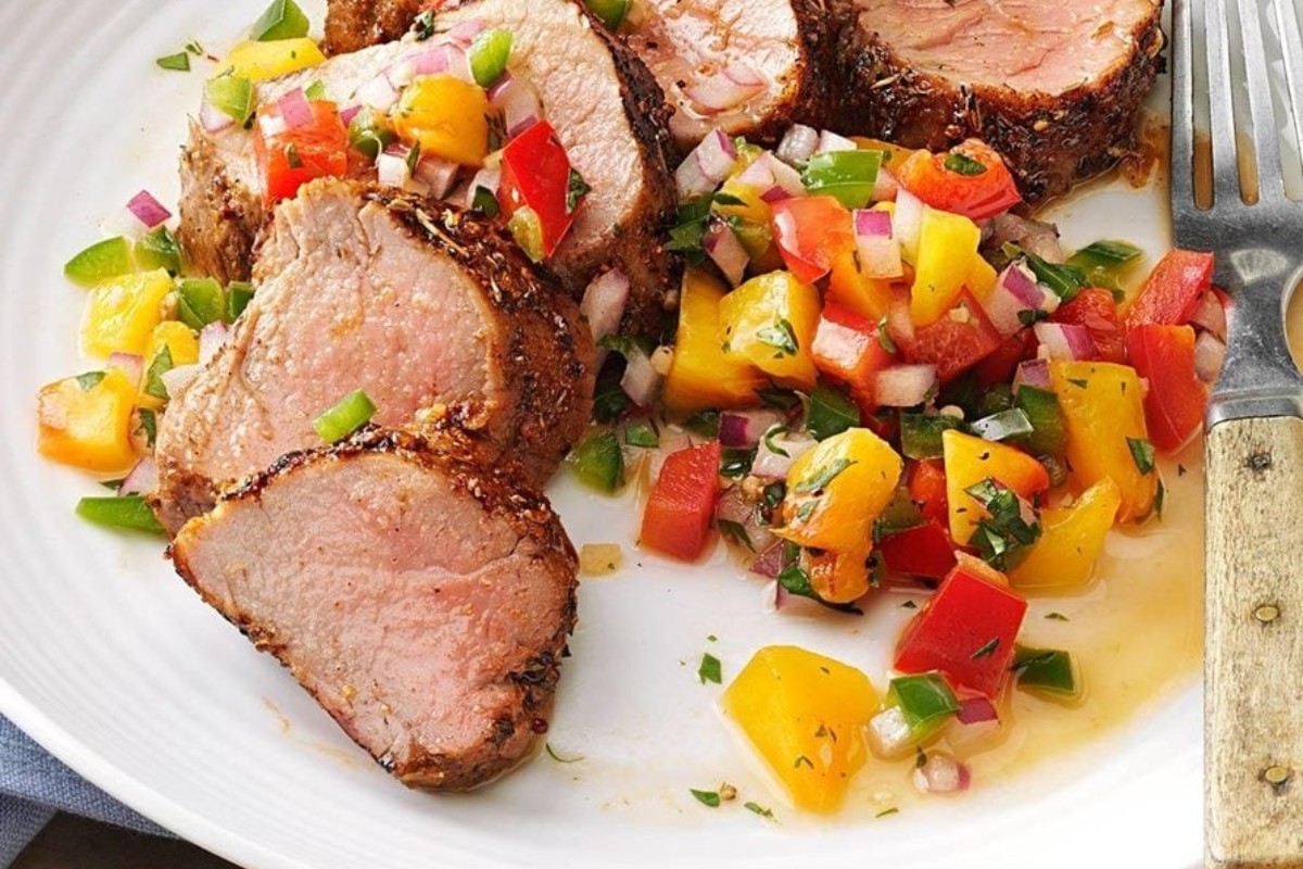 Caribbean-Spiced Pork Tenderloin with Peach Salsa