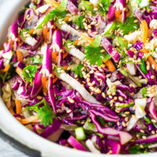 Easy Crunchy Asian Slaw (w/ BEST Asian Dressing!)