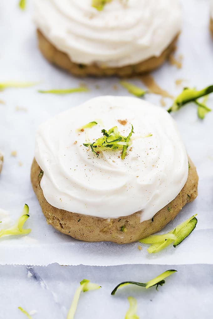 Zucchini Cookies with Brown Butter Cream Cheese Frosting