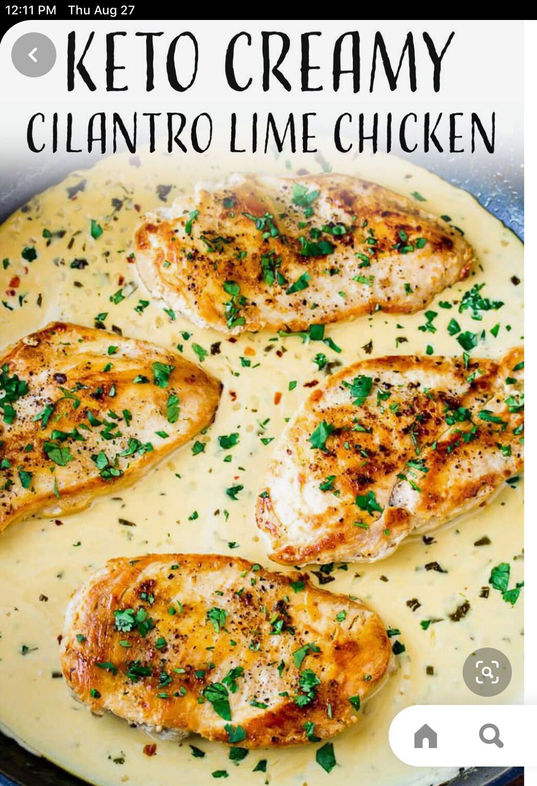 Creamy cilantro lime chicken